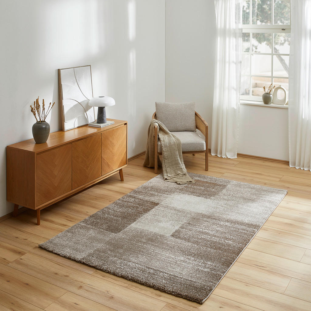 Thumbnail - Novel Webteppich, Braun, Textil, Karo, rechteckig, 67x130 cm, Oeko-Tex® Standard 100, für Fußbodenheizung geeignet, Tepp...