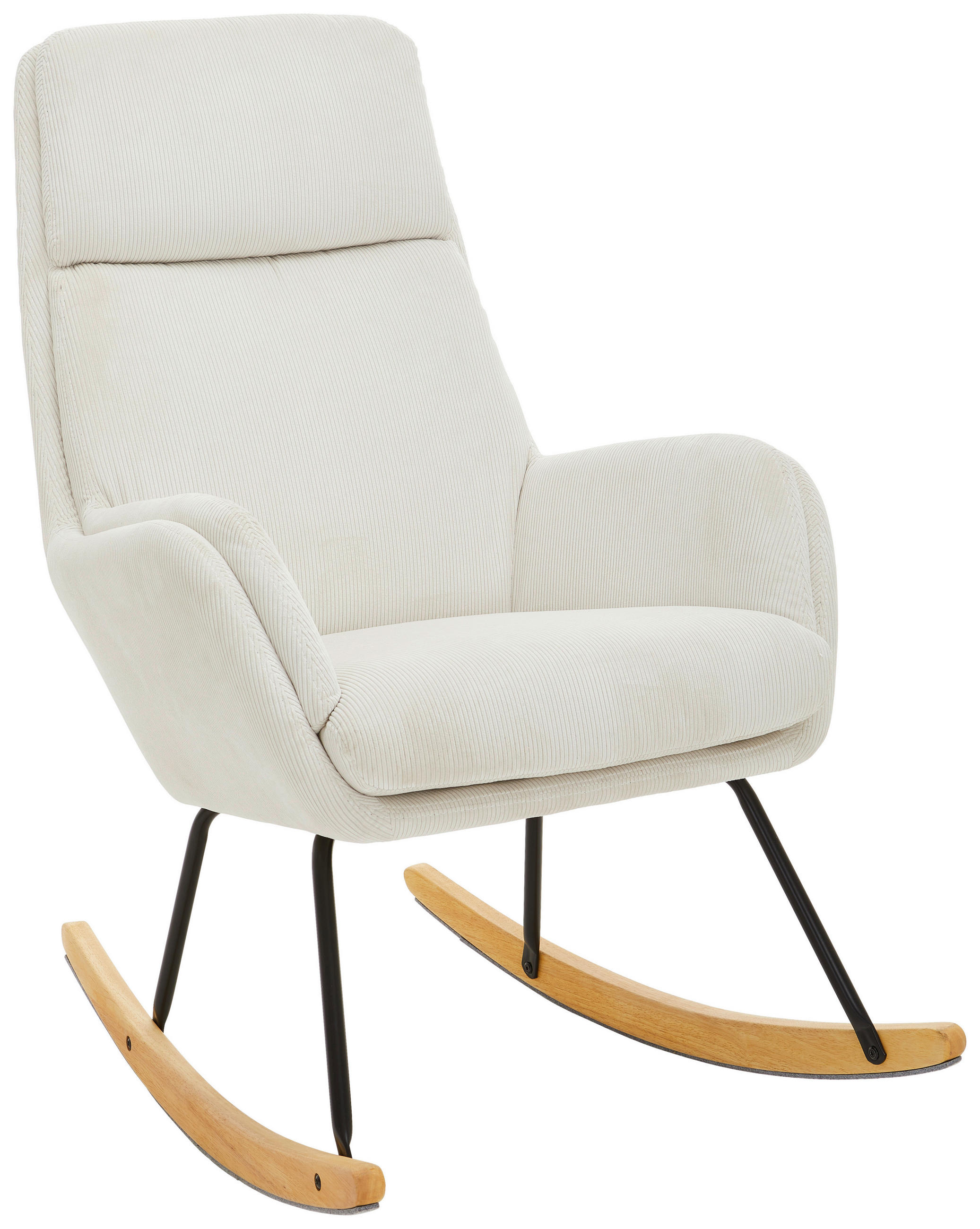 Carryhome Schaukelsessel Natur, Schwarz, Weiß 70x102x83 cm
