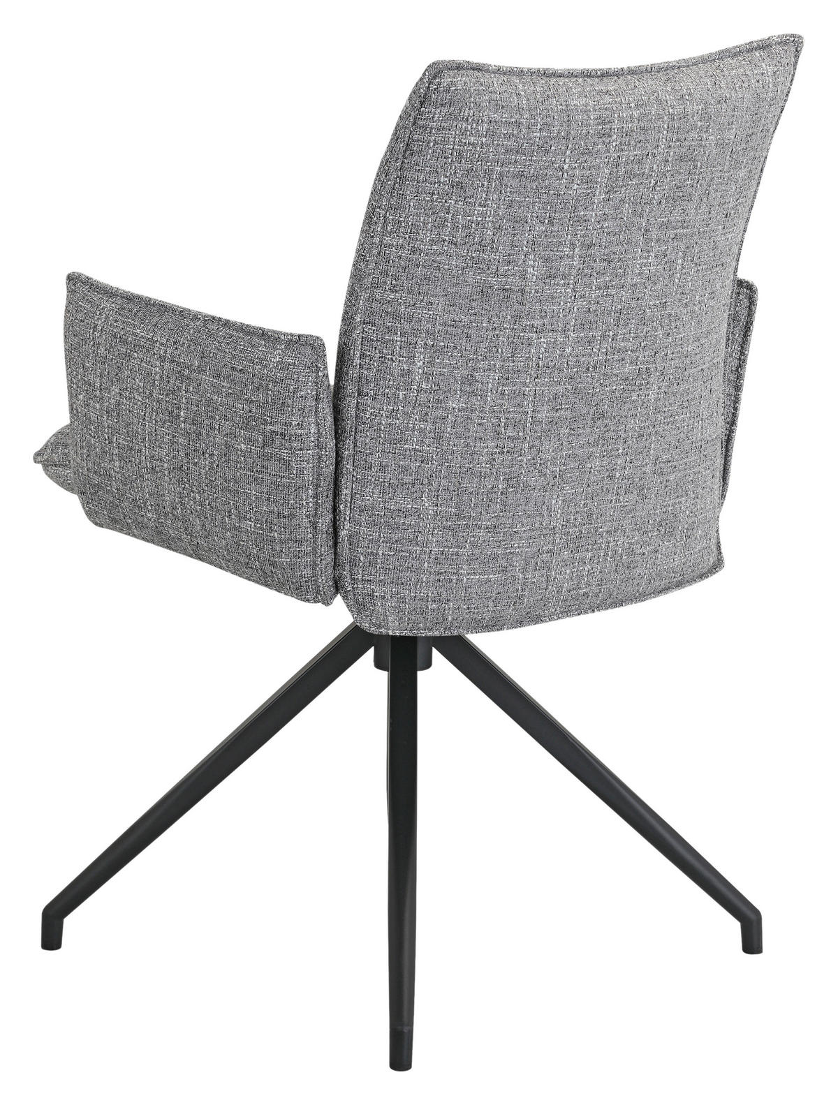 ARMLEHNSTUHL  Sitzfläche 360° drehbar, automatische Rückholfunktion Webstoff  Grau, Schwarz  - Schwarz/Grau, Design, Textil/Metall (60,5/87/61,5cm) - Novel