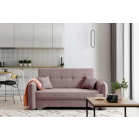 SCHLAFSOFA  in Chenille Rosa  - Silberfarben/Rosa, Design, Kunststoff/Textil (155/105/75cm) - MID.YOU