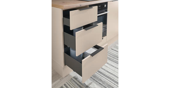 KÜCHENBLOCK   in Kaschmir  - Kaschmir/Schwarz, Basics, Holzwerkstoff/Metall (180/210/60cm) - Xora