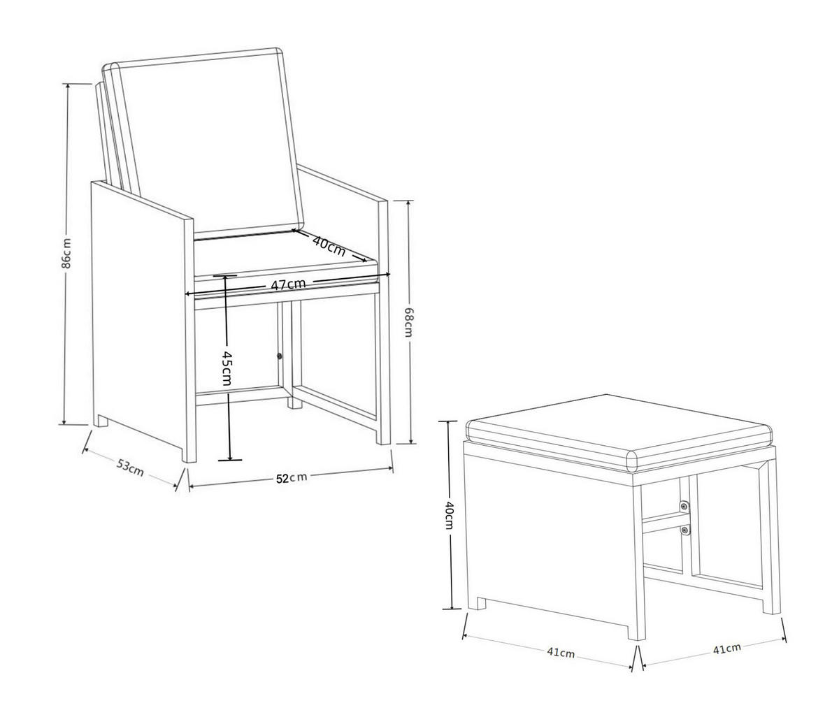 GARTENTISCHGRUPPE   - Creme/Braun, Modern, Glas/Kunststoff - Gardenson