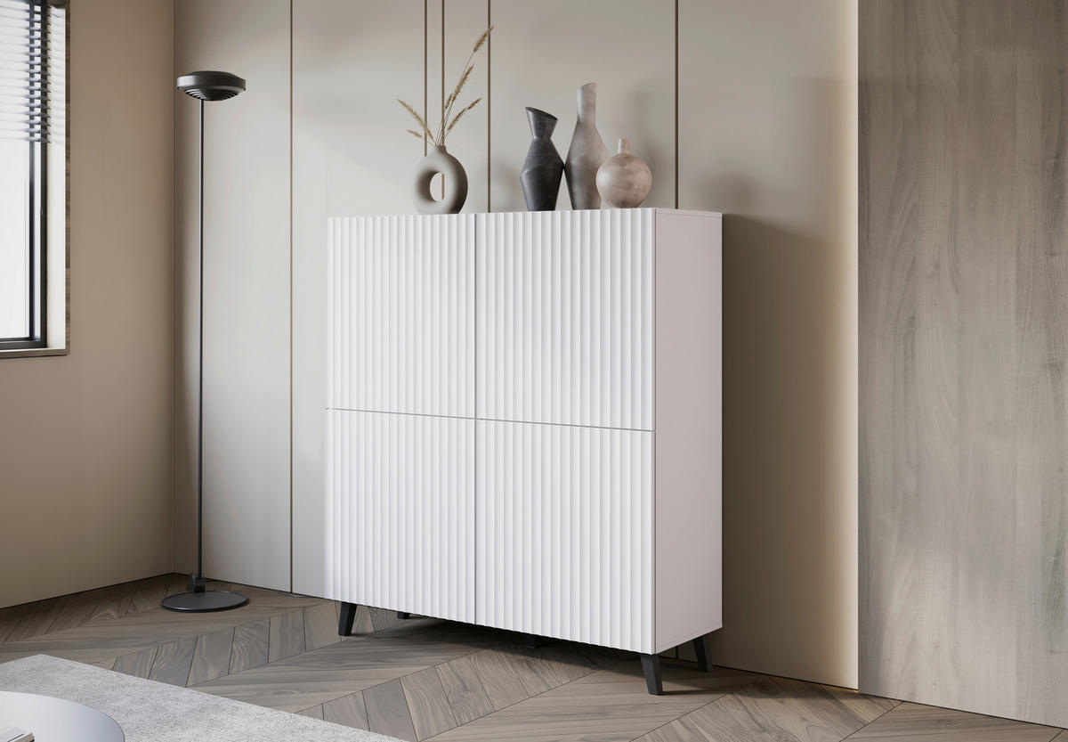 HIGHBOARD  in  - Weiss/Schwarz, Design, Holzwerkstoff/Kunststoff (120/132cm) - Livetastic
