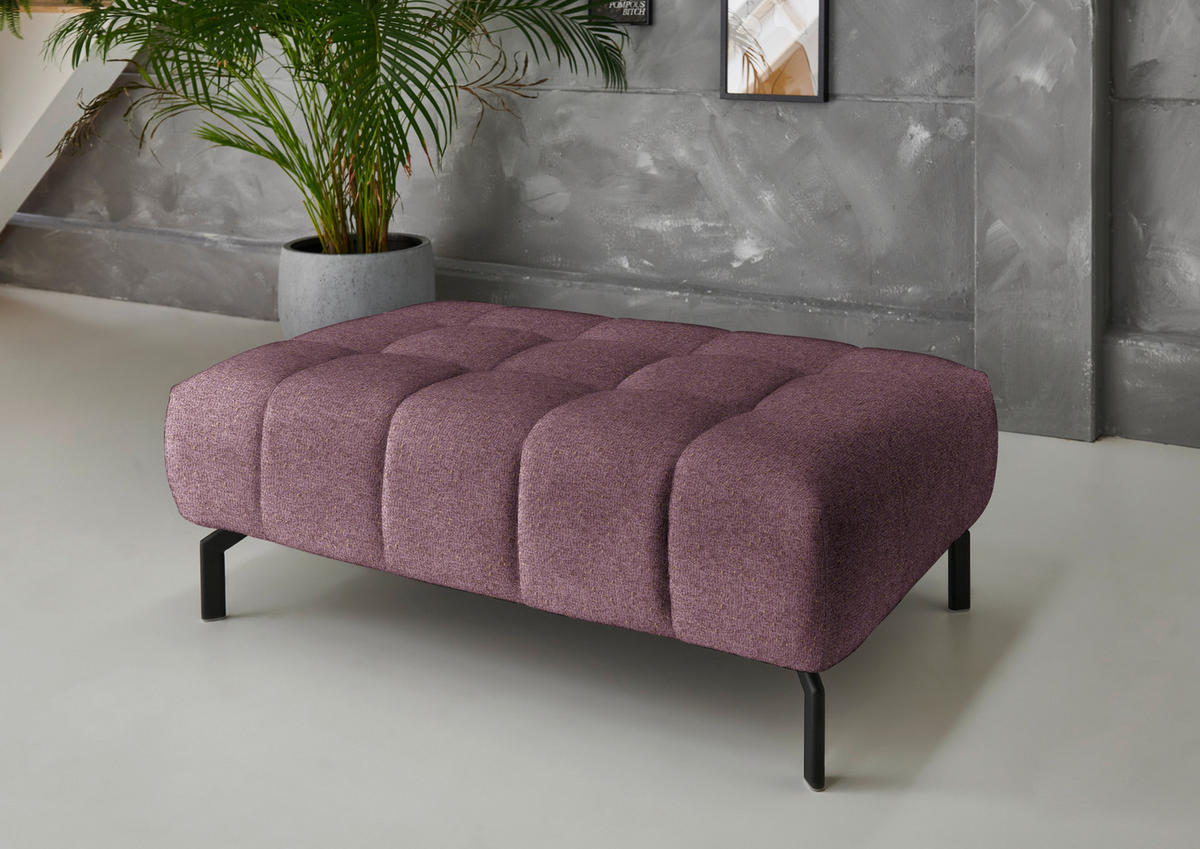 ECKSOFA in Chenille Beere  - Beere/Schwarz, Design, Textil/Metall (222/323cm) - Beldomo Style