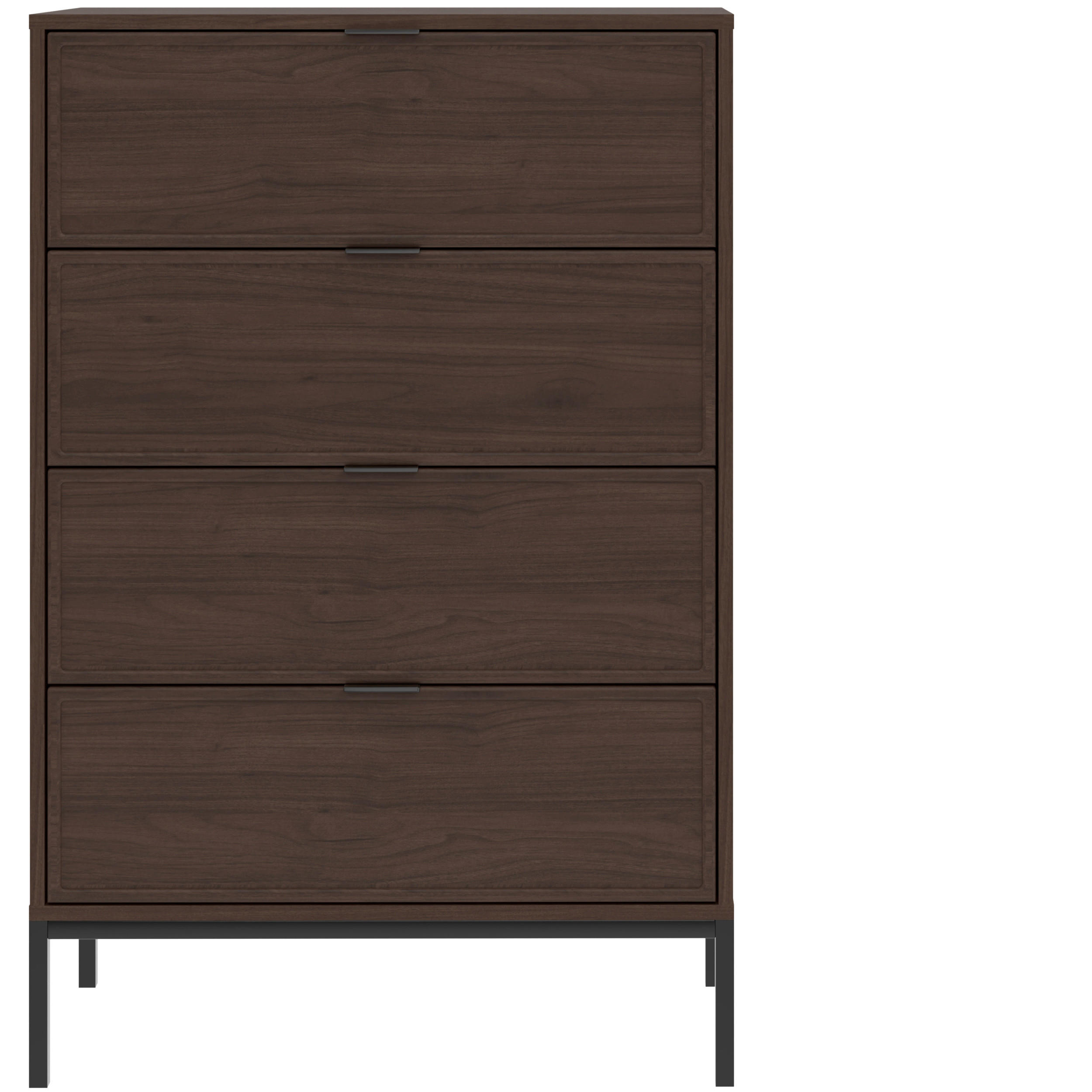 KOMMODE Deco 75,9/115,5/40 cm 4 Schublade(n)  - Walnussfarben/Schwarz, Design, Holzwerkstoff/Metall (75,9/115,5/40cm) - MID.YOU