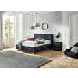 BOXSPRINGBETT 200/200 cm  in Dunkelblau  - Chromfarben/Dunkelblau, KONVENTIONELL, Textil (200/200cm) - Dieter Knoll