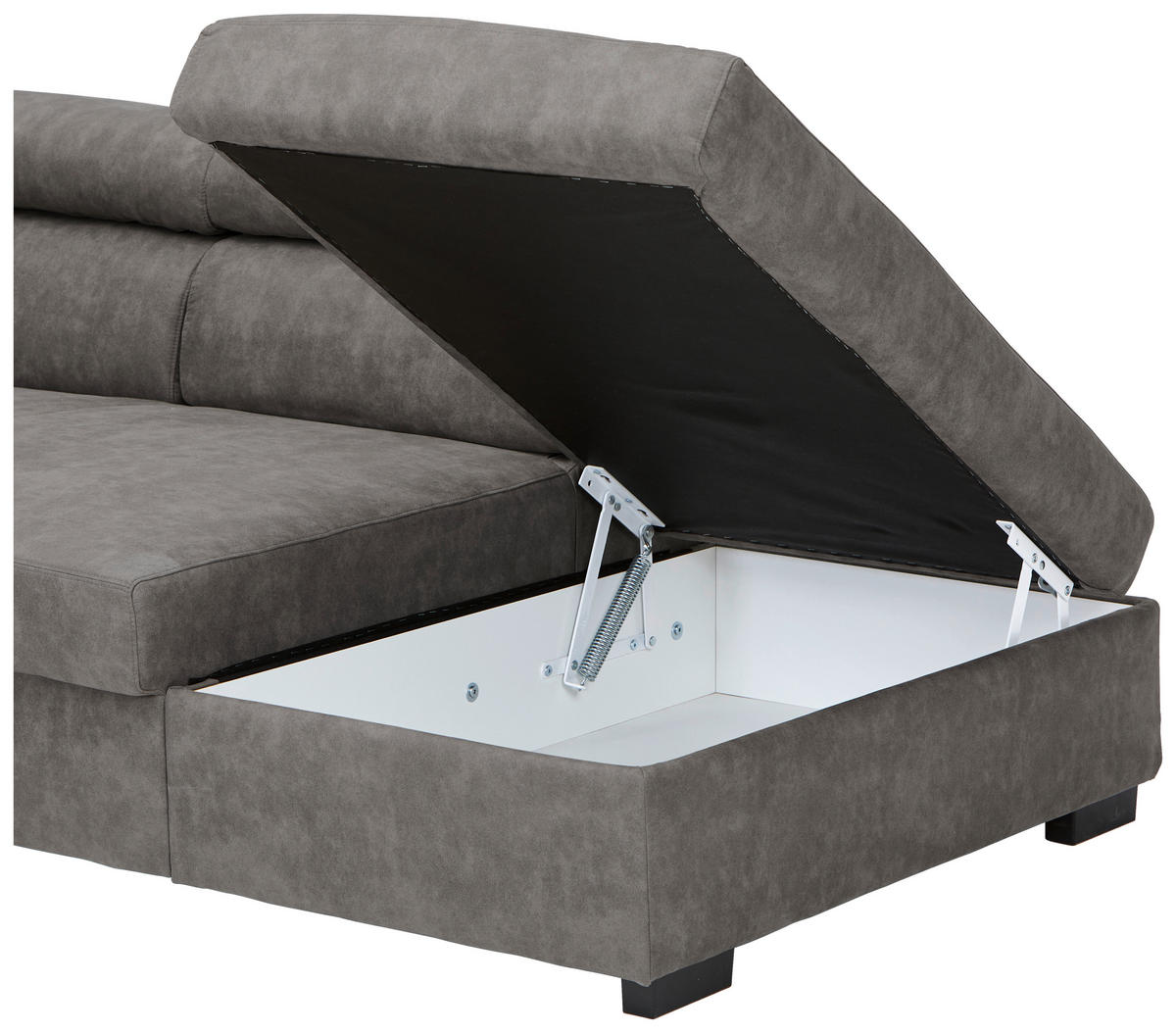 ECKSOFA in Lederlook Grau  - Schwarz/Grau, Design, Kunststoff/Textil (263/230cm) - Hom`in
