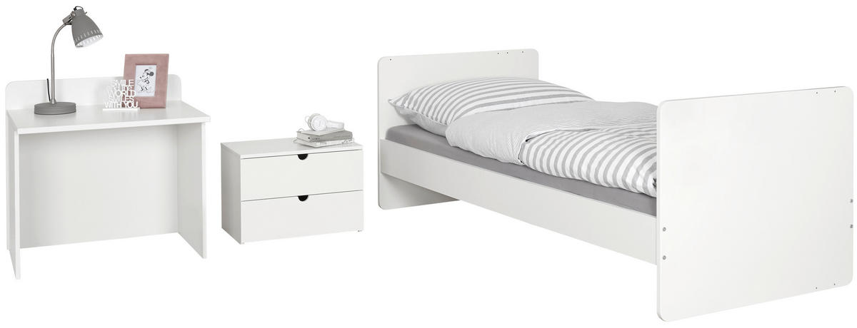 Spjälsäng/Juniorsäng All in One  205/75/95 cm   - vit, Basics, trämaterial/trä (205/75/95cm) - My Baby Lou