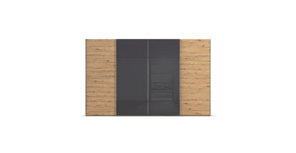 SCHWEBETÜRENSCHRANK 361/223/68 cm 4-türig - Chromfarben, KONVENTIONELL, Glas/Holzwerkstoff (361/223/68cm) - Novel