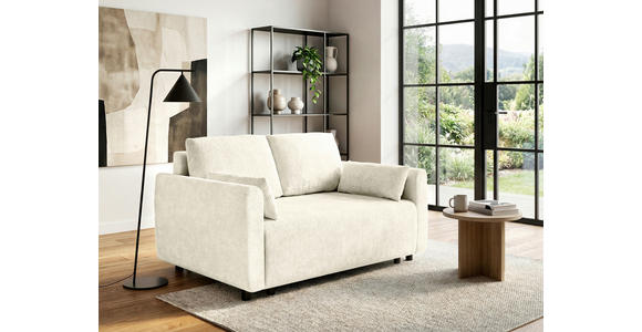 SCHLAFSOFA  in Chenille Creme  - Creme/Schwarz, KONVENTIONELL, Kunststoff/Textil (161/90/108cm) - Carryhome