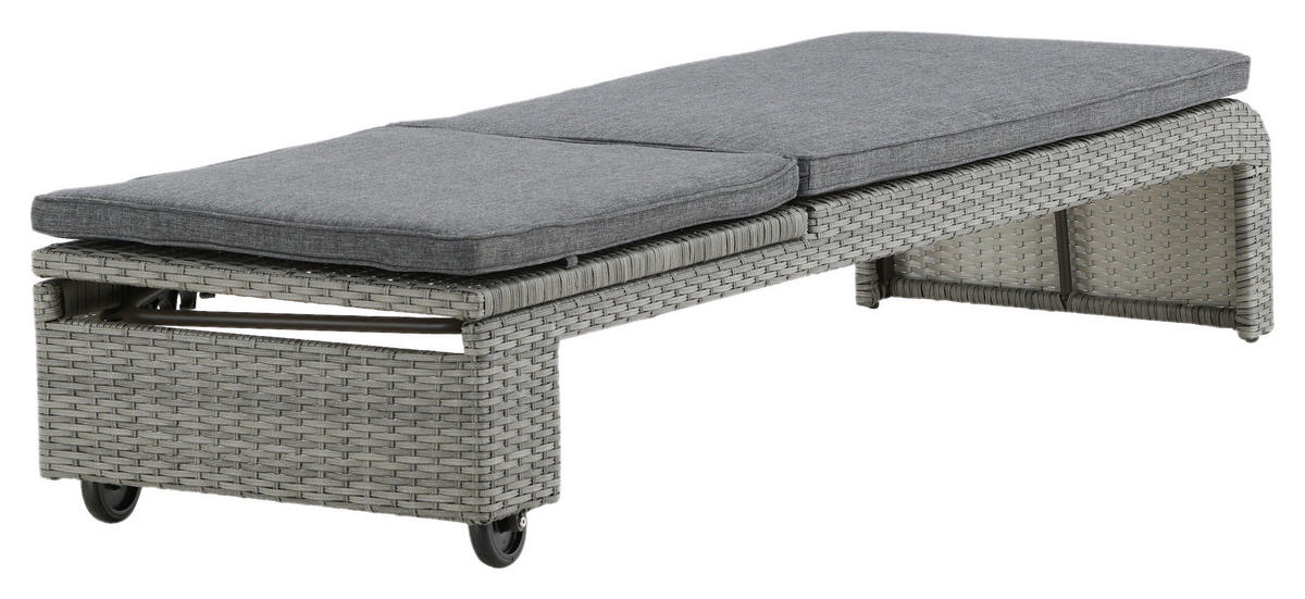 SONNENLIEGE 60/32/196 cm  - Grau, KONVENTIONELL, Kunststoff/Textil (60/32/196cm) - Gardenson
