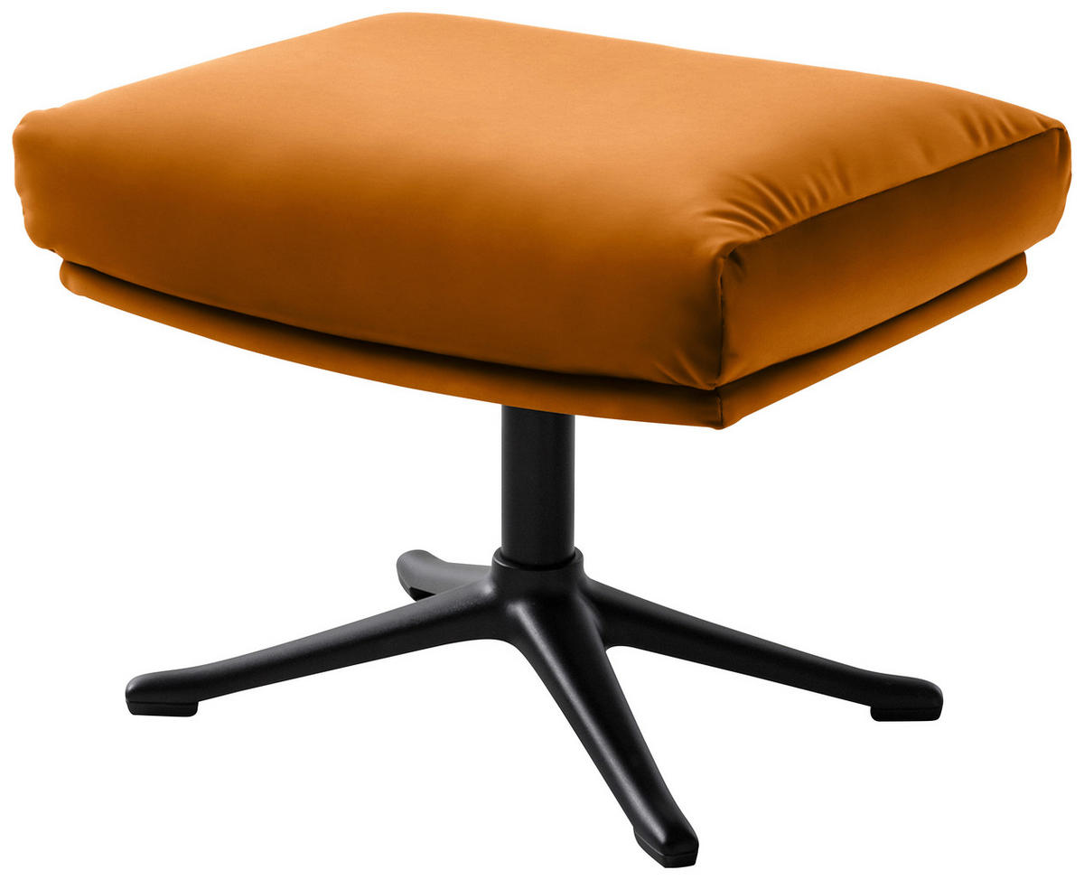 HOCKER in Textil Rostfarben  - Rostfarben/Schwarz, Design, Textil/Metall (51/37/41cm) - home24