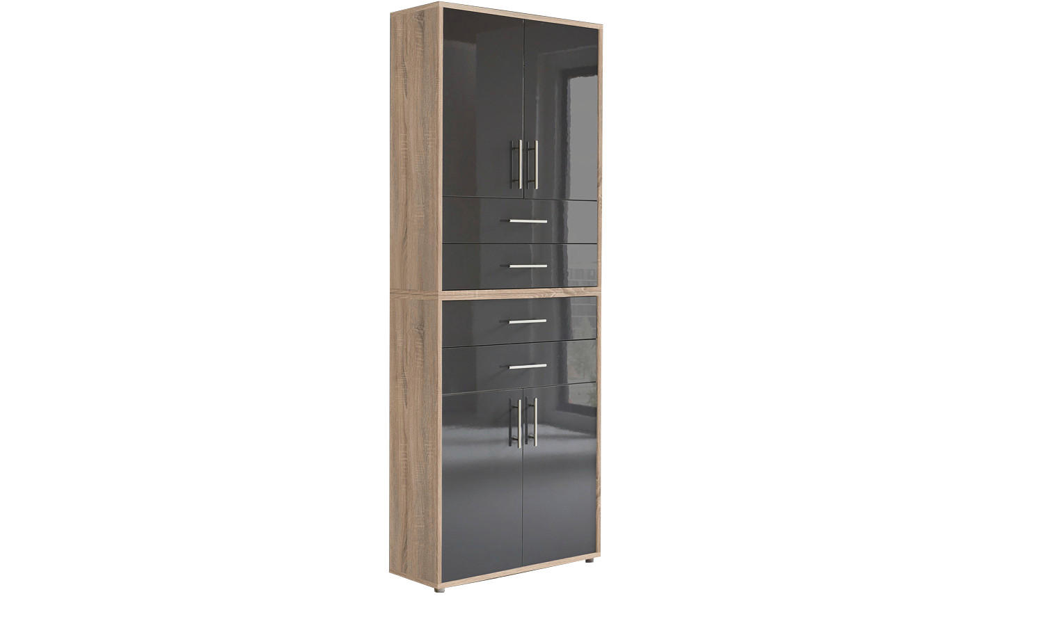 Mid.you Aktenschrank Sonoma Eiche, Anthrazit Hochglanz 84.4x227.2x33 cm