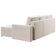 ECKSOFA Creme Samt  - Chromfarben/Creme, KONVENTIONELL, Kunststoff/Textil (233/140cm) - Carryhome