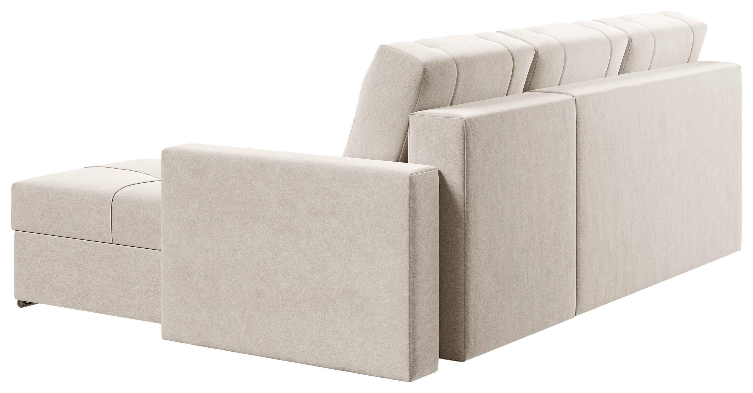 Thumbnail - Carryhome Ecksofa, Creme, Textil, 3-Sitzer, Füllung: Schaumstoffflocken, Ottomane rechts, seitenverkehrt montierbar, L-F...