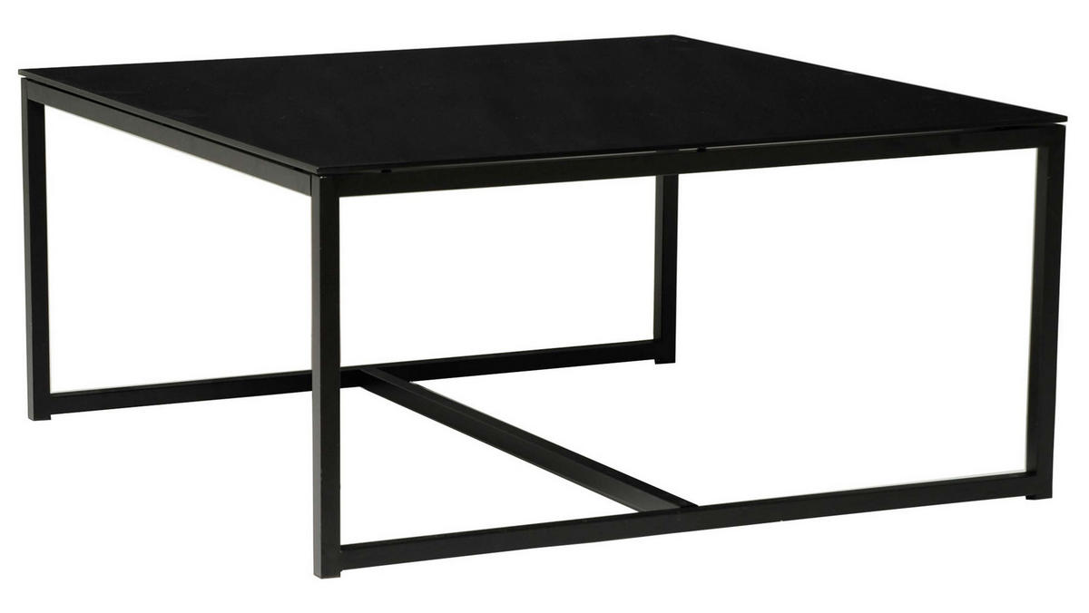 SOFFBORD i glas, metall 100/100/48 cm  - svart, Design, metall/glas (100/100/48cm) - Best Price
