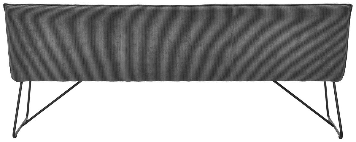 SITZBANK in Textil Anthrazit  - Anthrazit/Schwarz, Design, Textil/Metall (200/88/66cm) - Johann Jakob