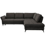 ECKSOFA in Chenille Graubraun  288/233 cm  - Graubraun/Schwarz, Natur, Textil/Metall (288/233cm) - Valnatura
