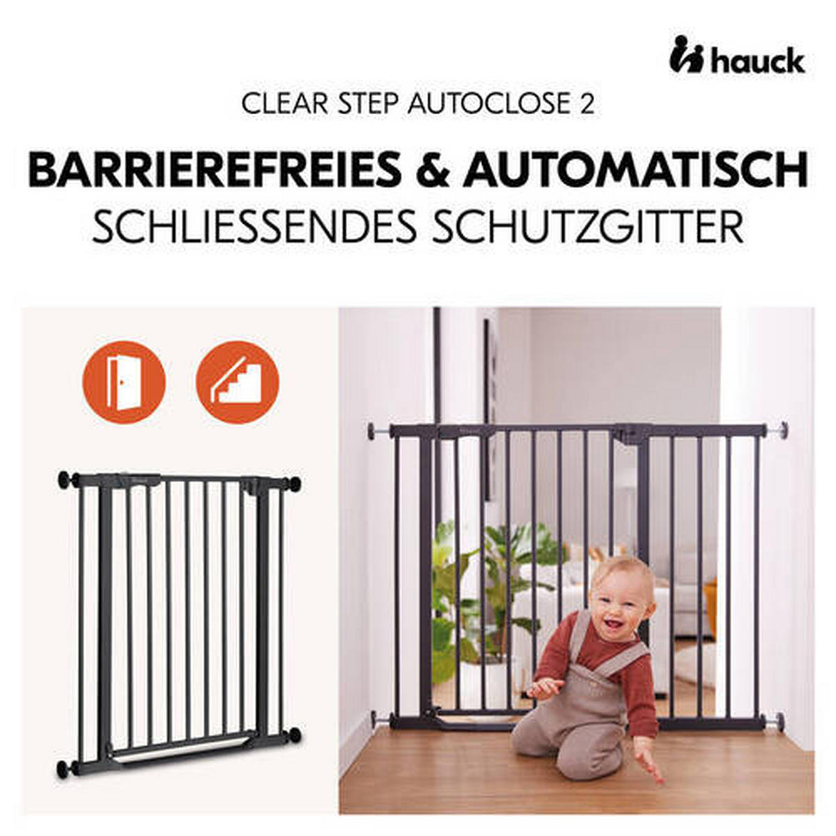 TÜRSCHUTZGITTER 75 - 80 cm/77 cm  - Schwarz, Basics, Kunststoff/Metall (75 - 80 cm/77cm) - Hauck