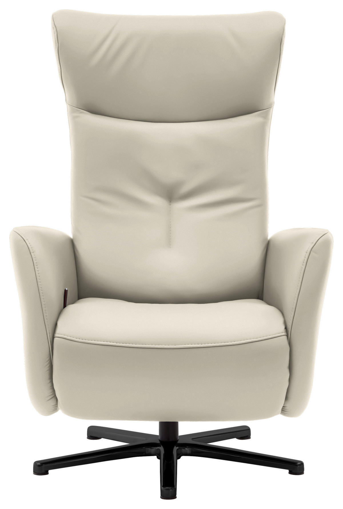 RELAXSESSEL in Leder Ecru  - Ecru/Schwarz, Design, Leder/Metall (76/112/83cm) - Beldomo Speed