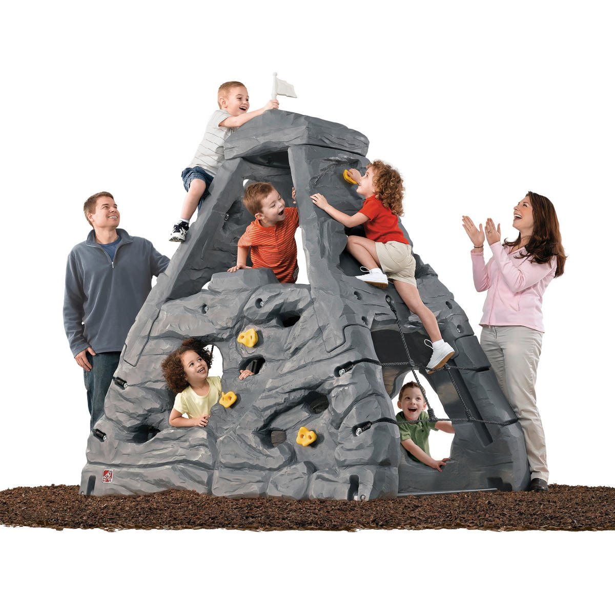 KLETTERFELS SKYWARD SUMMIT Step2  - Grau, KONVENTIONELL, Kunststoff (203,2/203,2/132,1cm) - Ambia Garden