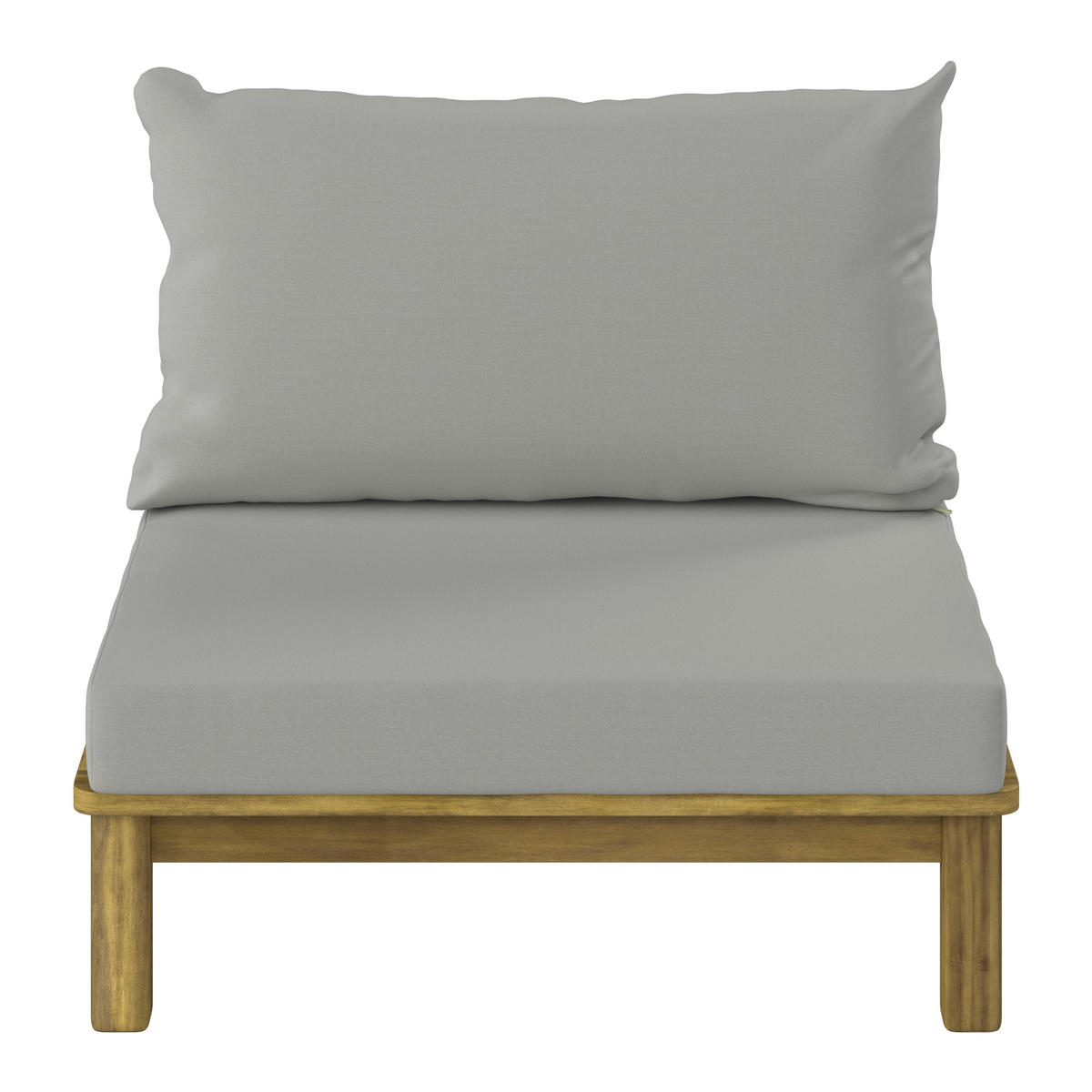 LOUNGE SREDNJI DIO  boje bagrema, sivo-bež   - boje bagrema/sivo-bež, Natur, drvo/tekstil (75/59/75cm) - Ambia Garden