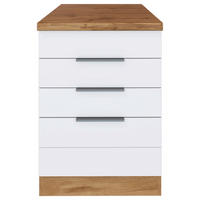 KOCHFELDUMBAUSCHRANK 60/86/60 cm  in Weiß, Eiche Wotan  - Eiche Wotan/Weiß, Design, Holzwerkstoff/Metall (60/86/60cm) - Held