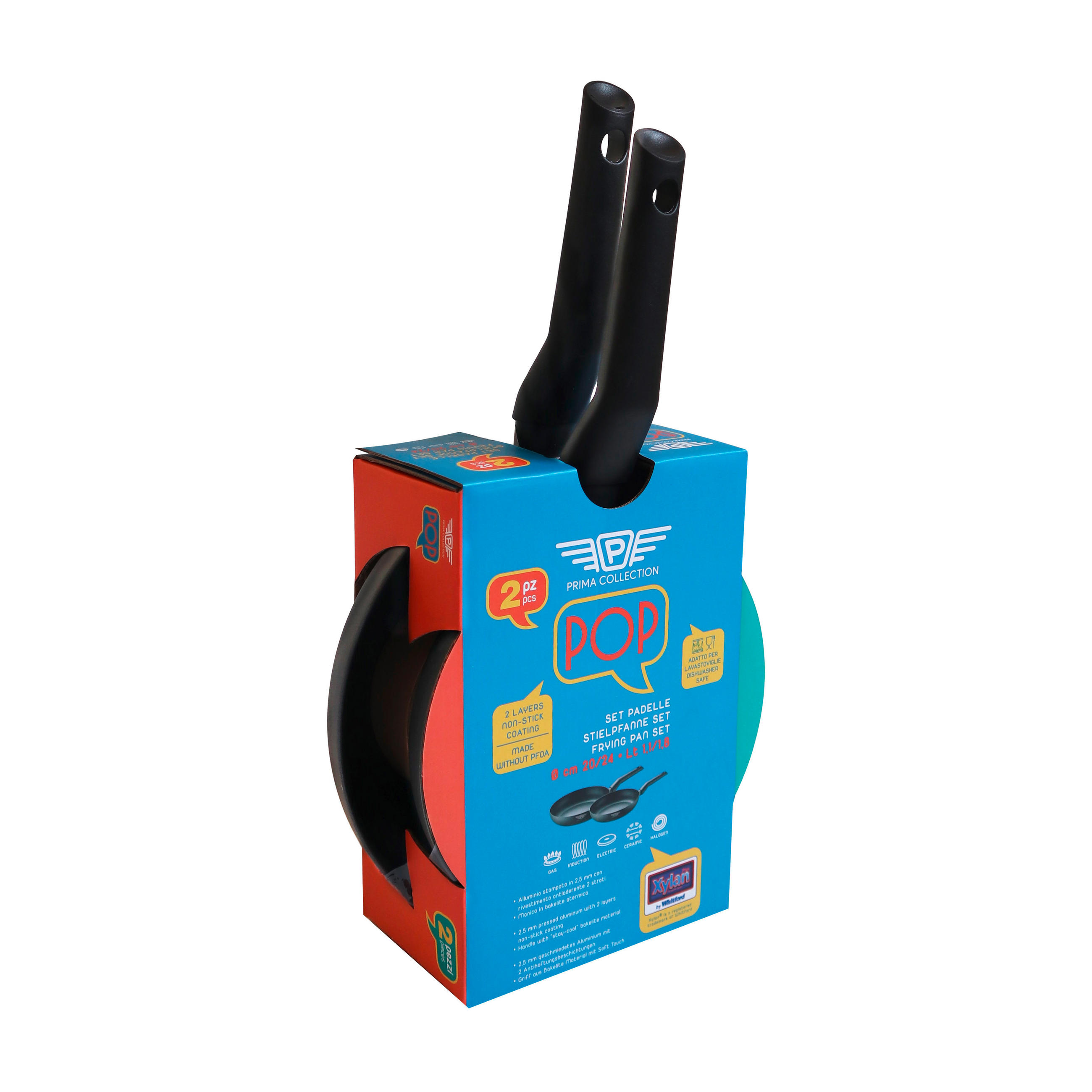 Pfannenset Pop 2-teilig Schwarz D: 20/24 Cm