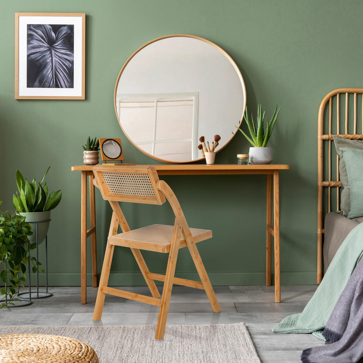 KLAPPSTUHL Bambus, Rattan Braun  - Braun, MODERN, Holz (45,5/83,5/45cm) - Gardenson