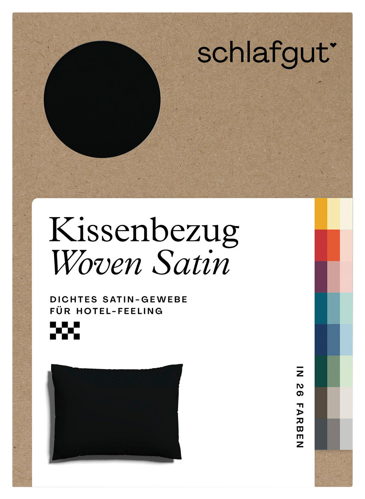 KOPFPOLSTERBEZUG WOVEN SATIN 70/90 cm  - Schwarz, Basics, Textil (70/90cm) - Schlafgut