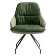 ARMLEHNSTUHL  Beinauswahl, Sitzfläche 360° drehbar, Stoff-/Lederauswahl Velours  Graugrün, Grün  - Schwarz/Graugrün, Design, Textil/Metall (60/86/66cm) - Dieter Knoll