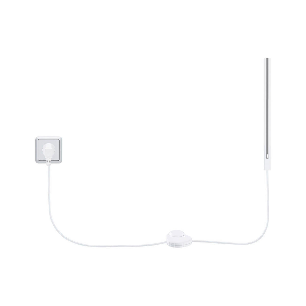 SCHIENENSYSTEM-EINSPEISER 200/1,8/1,8 cm   - Weiß, Basics, Kunststoff (200/1,8/1,8cm) - Paulmann