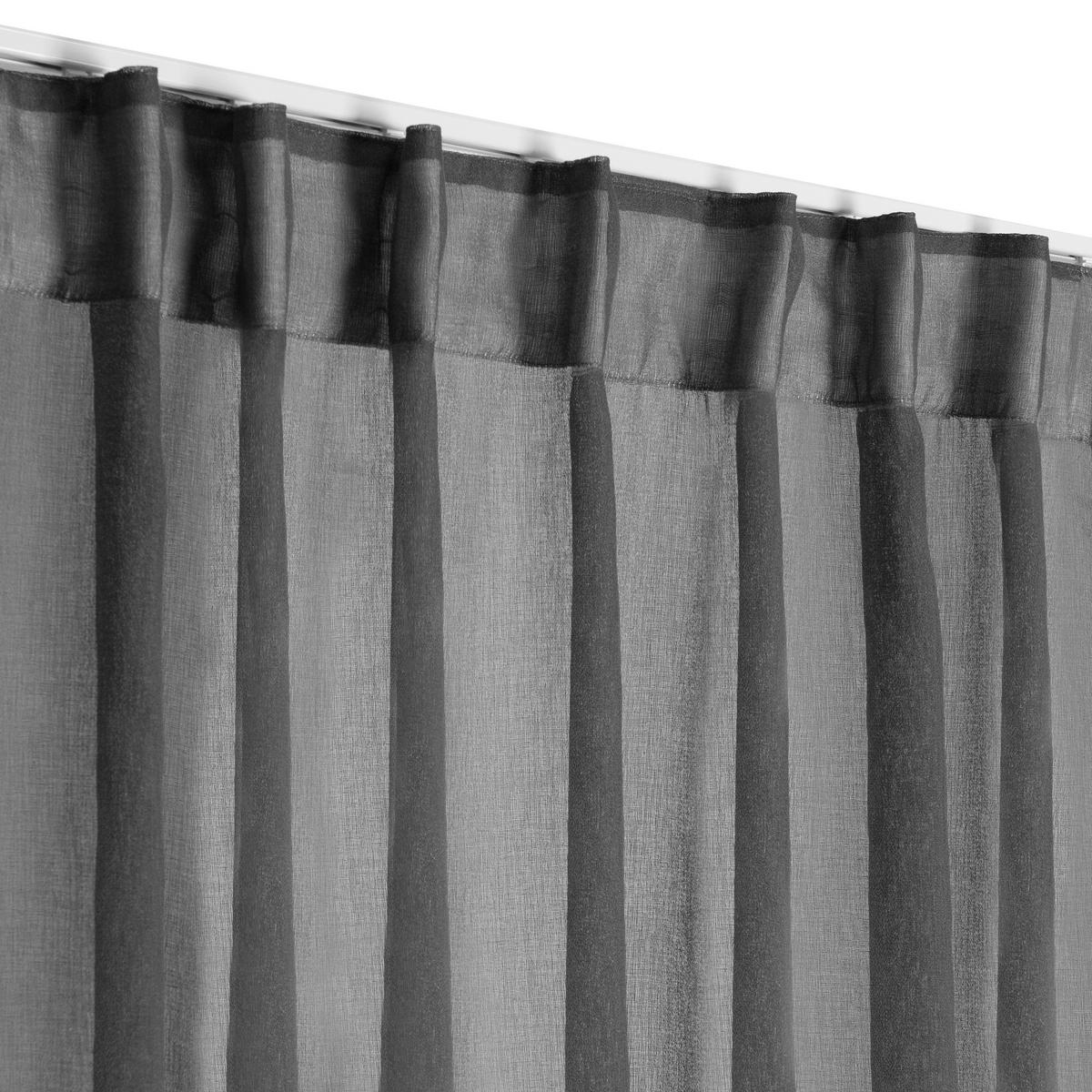 FERTIGVORHANG  halbtransparent   140/240 cm  - Dunkelgrau, Basics, Textil (140/240cm)