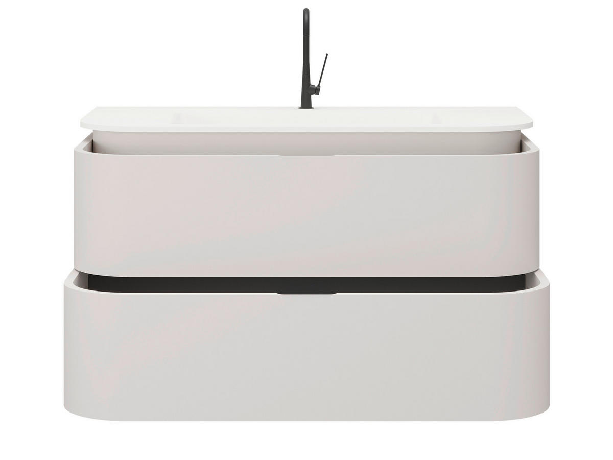 ELEMENT S UMIVAONIKOM  bijela  - bijela/kašmir, Moderno, kamen/drvni materijal (100/52/46cm)