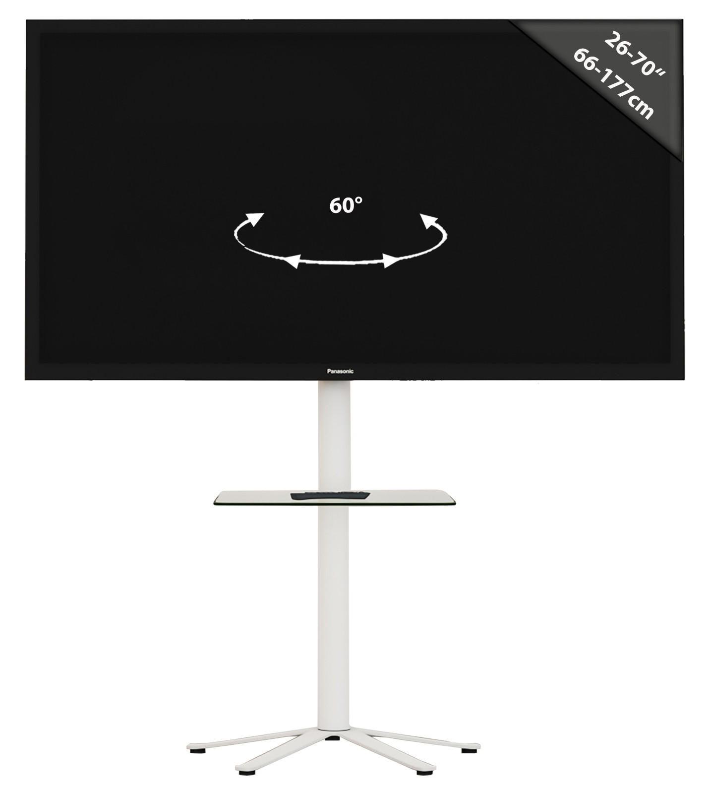 TV-HALTERUNG 70 Zoll  - Klar/Weiß, MODERN, Metall (61,1/100/61,1cm) - MID.YOU