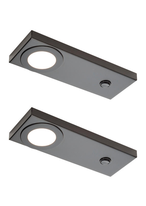 UNTERBAULEUCHTEN-SET - Schwarz, Basics, Metall (20,6/7,2/1,6cm) - HKT