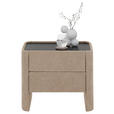 NACHTSCHRANK 57/49/41 cm  - Beige/Schwarz, Design, Glas/Textil (57/49/41cm) - Johann Jakob
