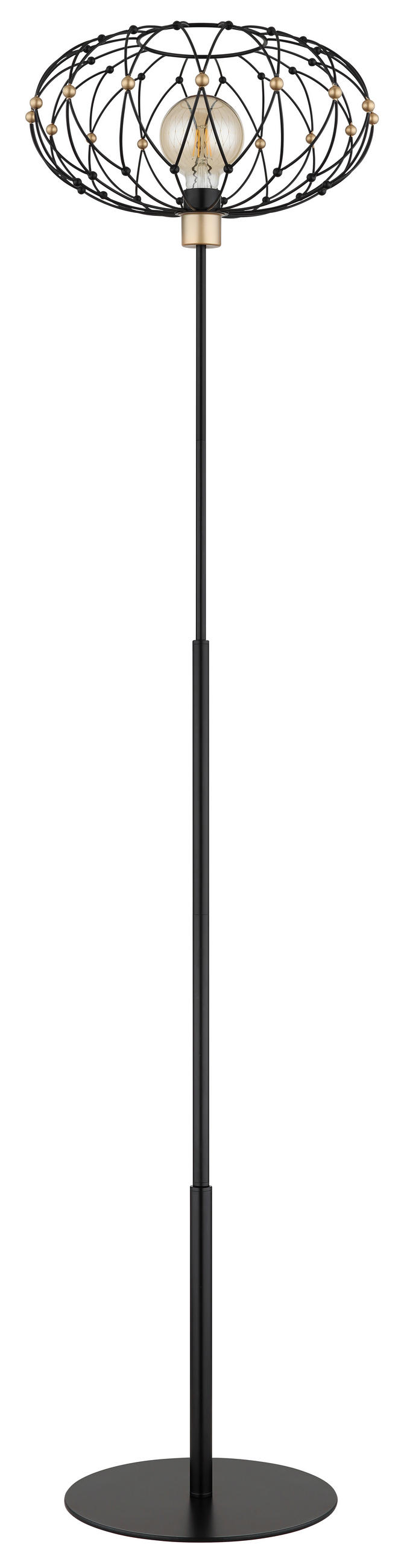 STOJEČA SVETILKA  GREYS      40/162 cm       - zlate barve/črna, Design, kovina/umetna masa (40/162cm) - Globo
