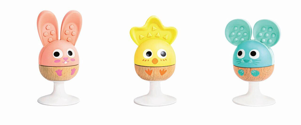 RASSEL Hape Baby Spielzeug  - Pink/Gelb, Basics, Holz/Kunststoff (0,16kg) - Hape