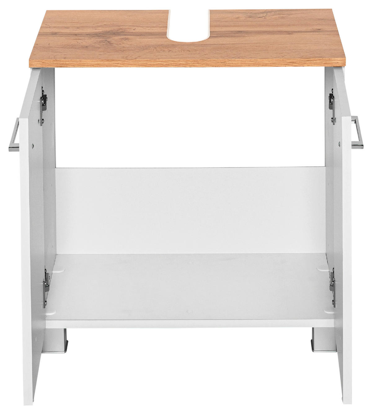 WASCHBECKENUNTERSCHRANK 60/53/35 cm  - Chromfarben/Weiss, Modern, Holzwerkstoff/Kunststoff (60/53/35cm) - Held
