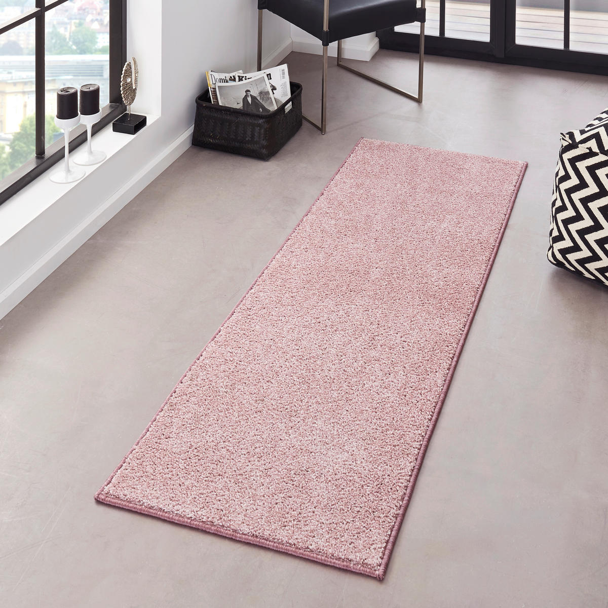 LÄUFER 80/400/400 cm Pure  - Hellrosa, Basics, Kunststoff (80/400/400cm) - Hanse Home
