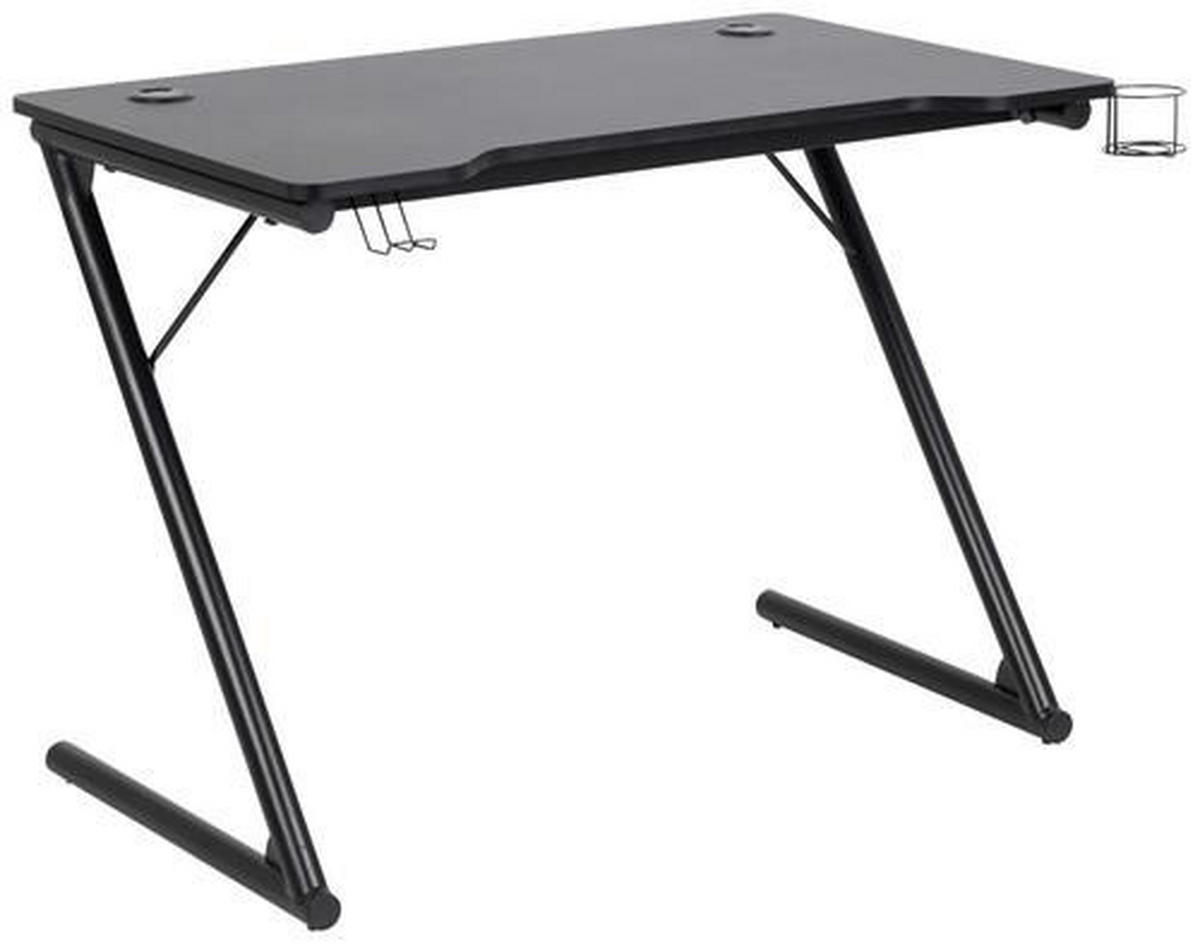 GAMING MIZA kovina, leseni material črna  - črna, Konvencionalno, kovina/leseni material (100/60/74cm) - Livetastic