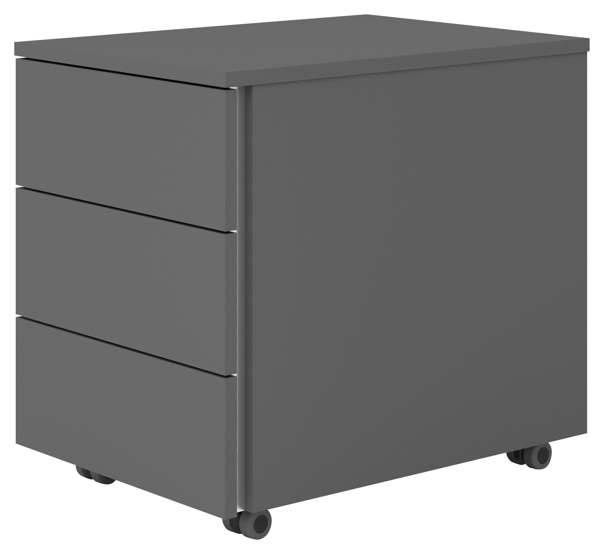 ROLLCONTAINER Graphitfarben  - Graphitfarben, KONVENTIONELL, Holzwerkstoff (39,5/51/54,8cm) - Venda