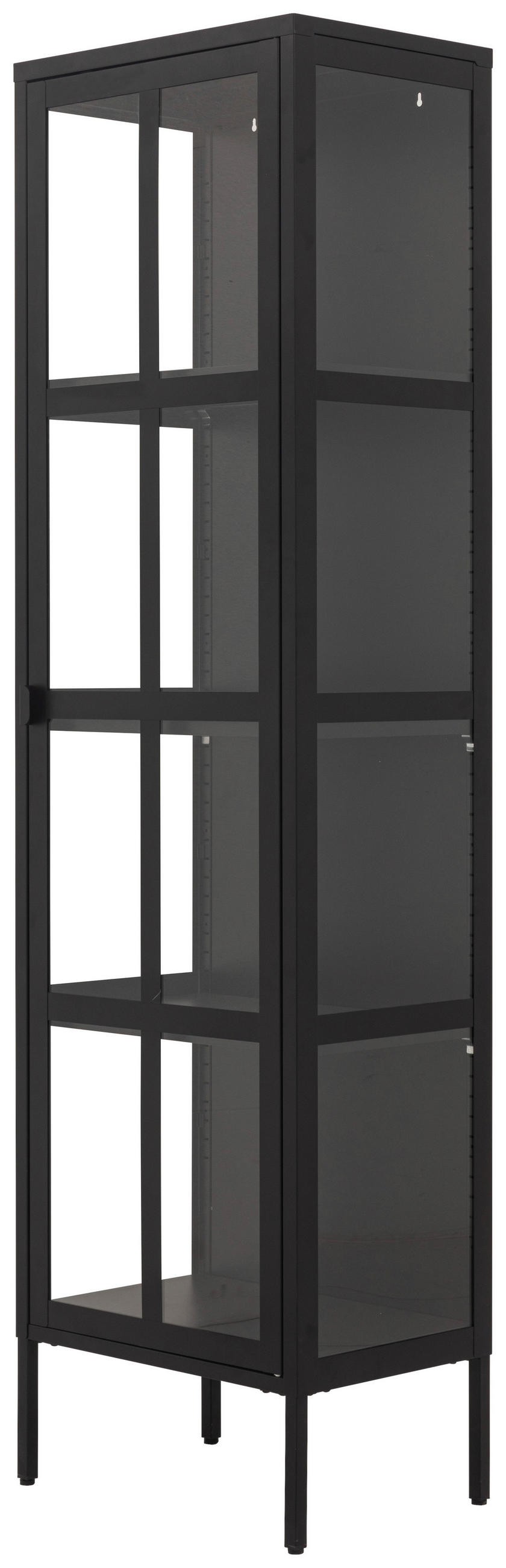 VITRINE in Schwarz  - Schwarz, Design, Glas/Metall (50/180/35cm) - Xora