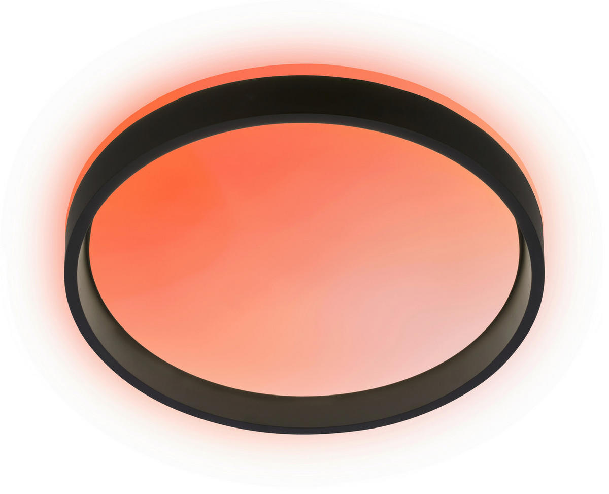 LED-DECKENLEUCHTE Aurie Glow 39/8 cm   - Schwarz, KONVENTIONELL, Kunststoff (39/8cm) - Briloner
