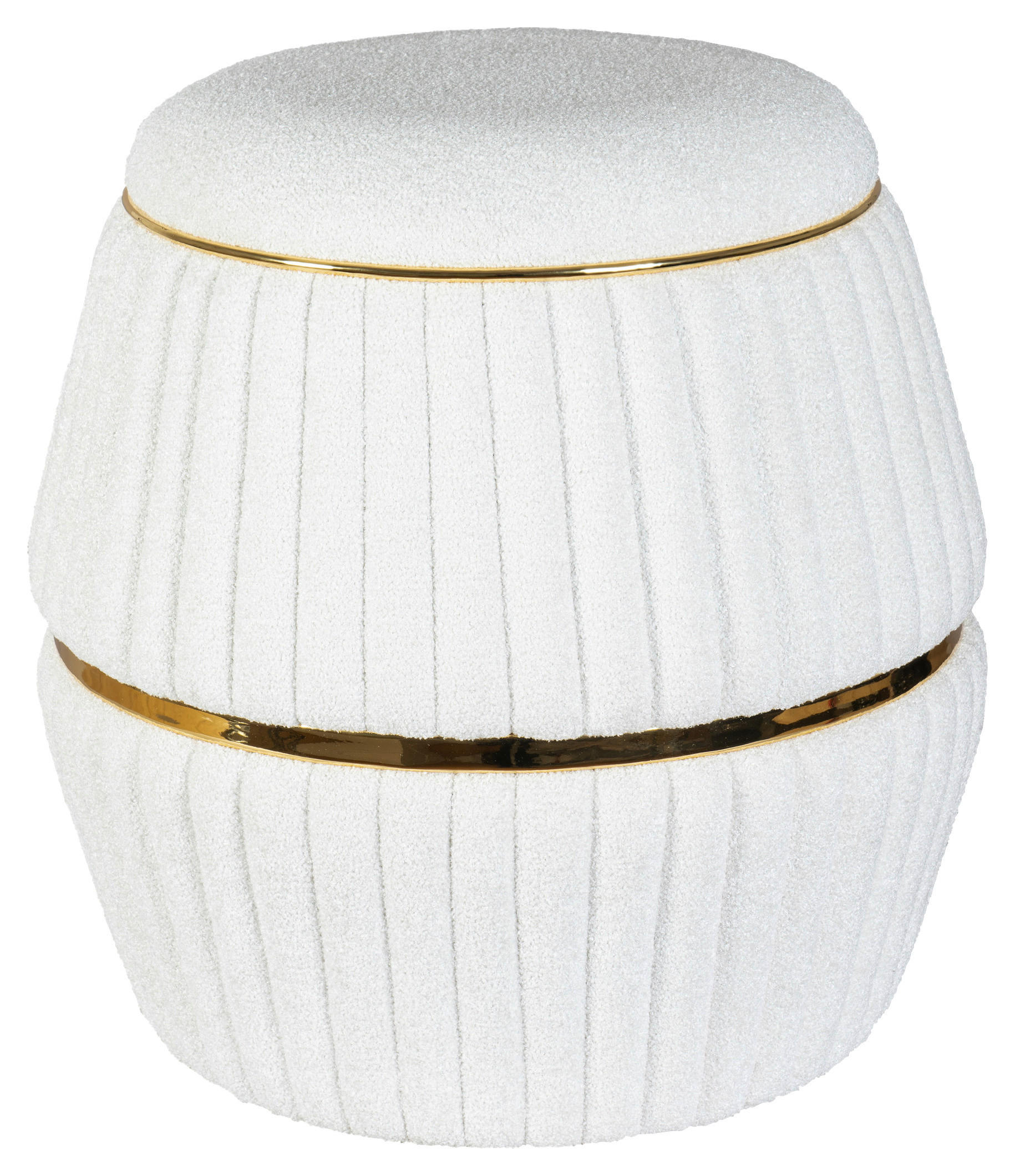 Kayoom Hocker Weiß, Gold 53 cm
