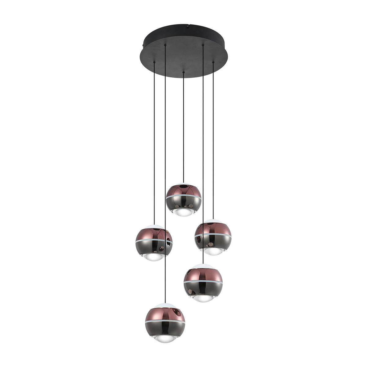 LED-HÄNGELEUCHTE Easy 31/150 cm   - Schwarz/Kupferfarben, Design, Glas/Kunststoff (31/150cm) - Dieter Knoll