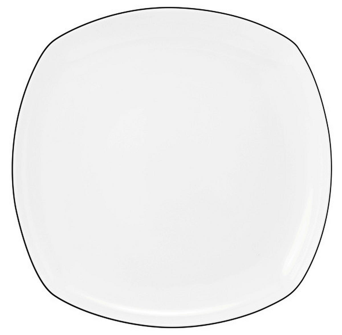 SPEISETELLER Schwarz, Weiß 26 cm Lido Black Line  - Schwarz/Weiß, Basics, Keramik (26cm) - Seltmann Weiden