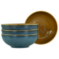 SCHÜSSELSET 4-teilig Mallorca   - Blau/Braun, Basics, Keramik - Creatable