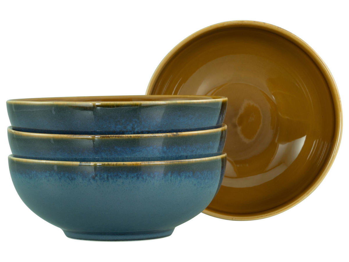 SCHÜSSELSET 4-teilig Mallorca   - Blau/Braun, Basics, Keramik - Creatable